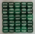 18mm Pearl Spot Dice - Pack of 25 Green